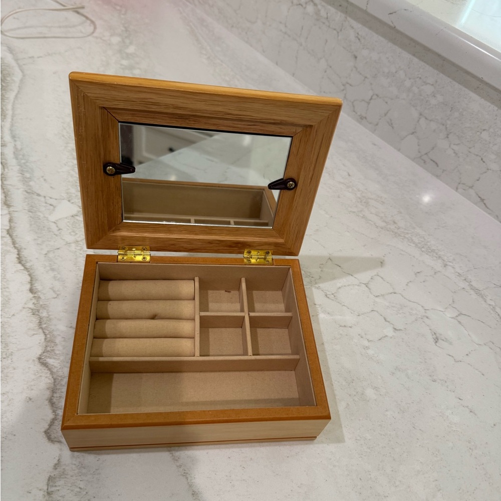 Grandmother Love Wooden Jewelry Organizer Box with Mirror